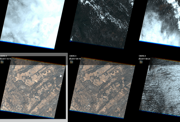 Selecione as imagens com data recente e sem nuvens