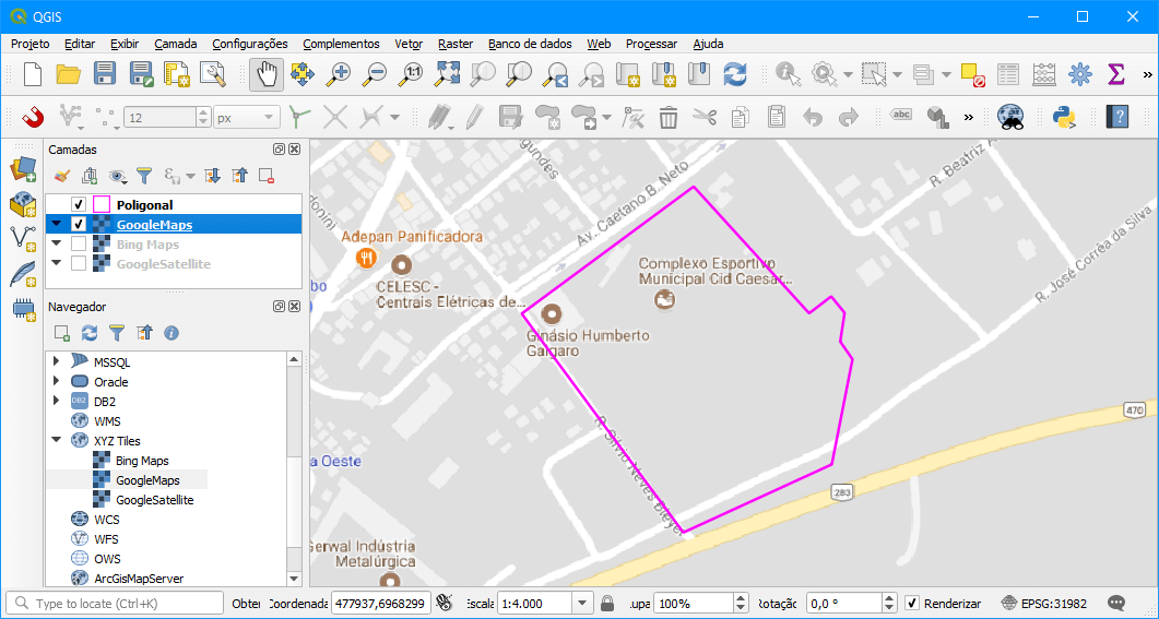 Provedor Google Maps no QGIS