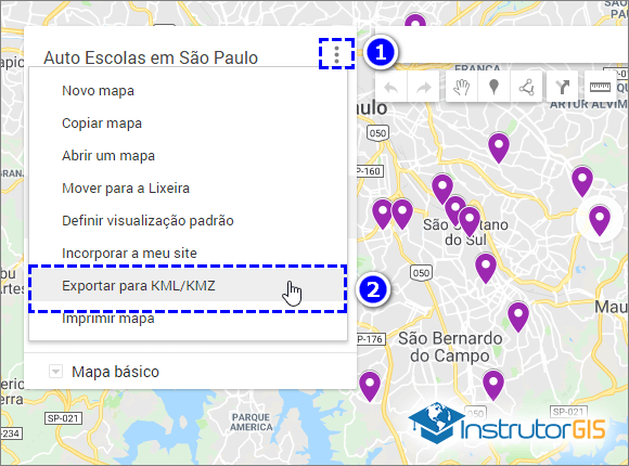 Google Maps - Exportar Pontos para KML