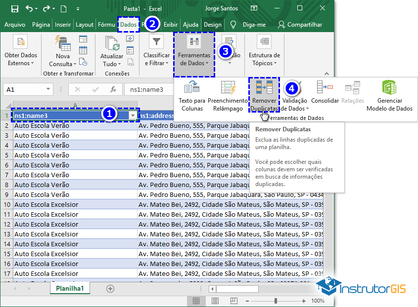 Remoção de Duplicatas no Excel