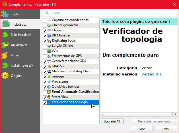 Complemento Verificador de Topologia